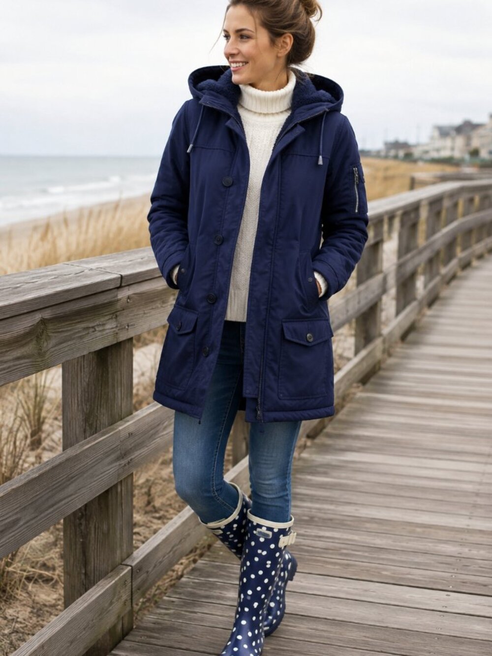 Cold Front! Vintage Weather Wise Royal Blue Hooded Puffer Parka